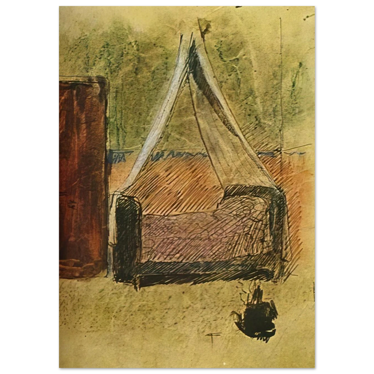 Bed with mosquito nets Poster | Pablo Picasso Poster | Pablo Picasso Shop