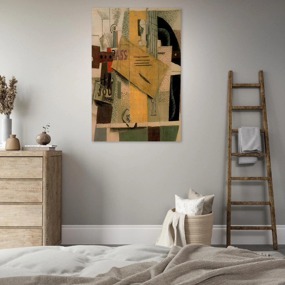 Clarinet, bottle of bass, newspaper, ace of clubs - 1913 Poster | Pablo Picasso Poster | Pablo Picasso Shop
