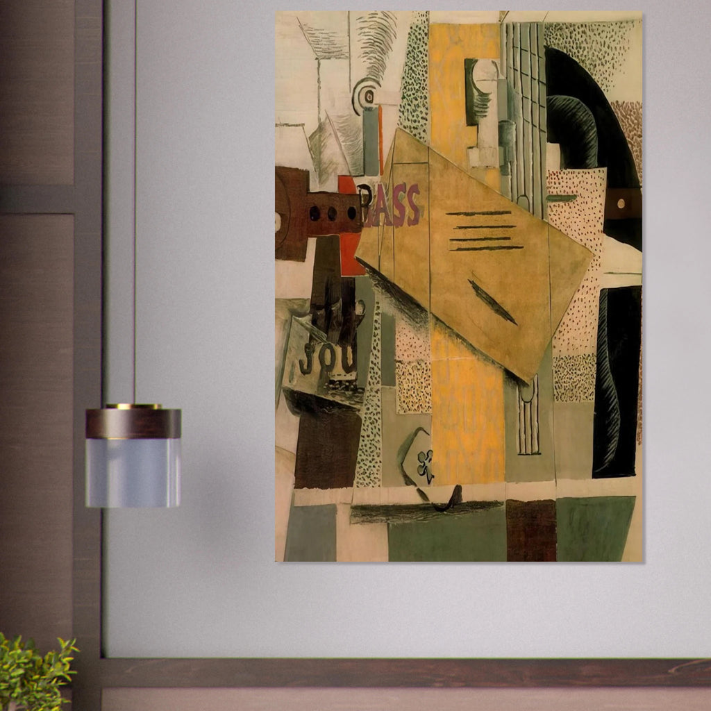 Clarinet, bottle of bass, newspaper, ace of clubs - 1913 Poster | Pablo Picasso Poster | Pablo Picasso Shop
