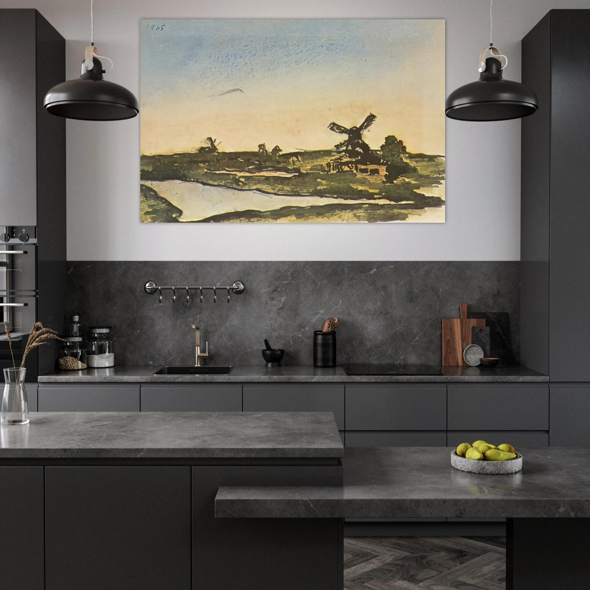 Dutch landscape with windmills Poster | Pablo Picasso Poster | Pablo Picasso Shop