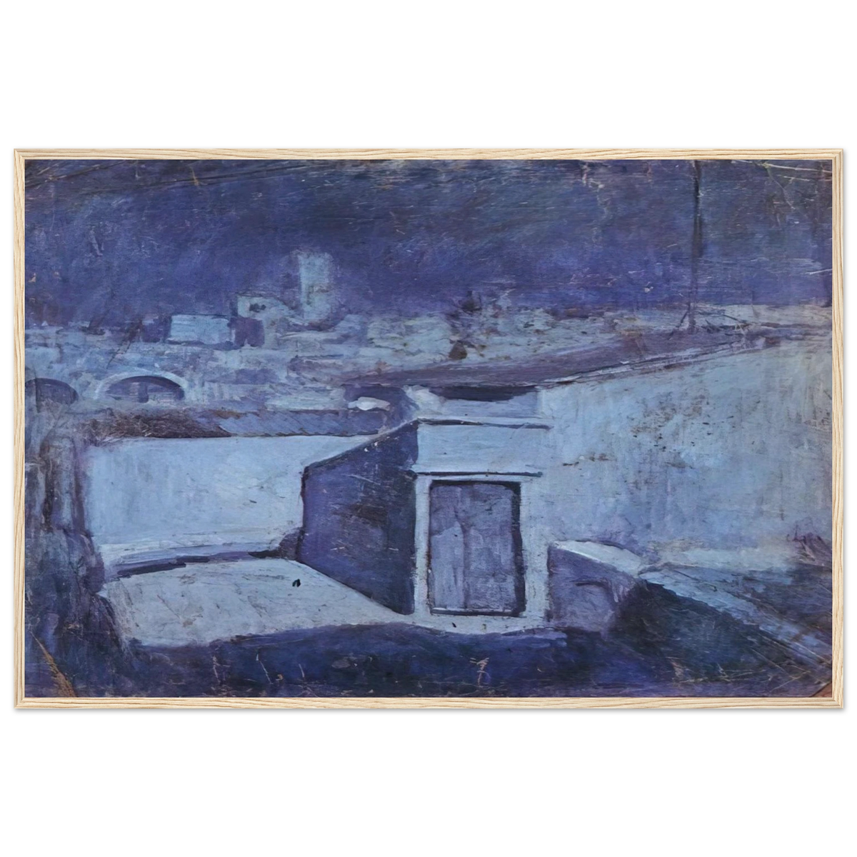 The roofs of Barcelona in the moonlight Framed Poster | Pablo Picasso Framed Prints Wall Art | Pablo Picasso Shop