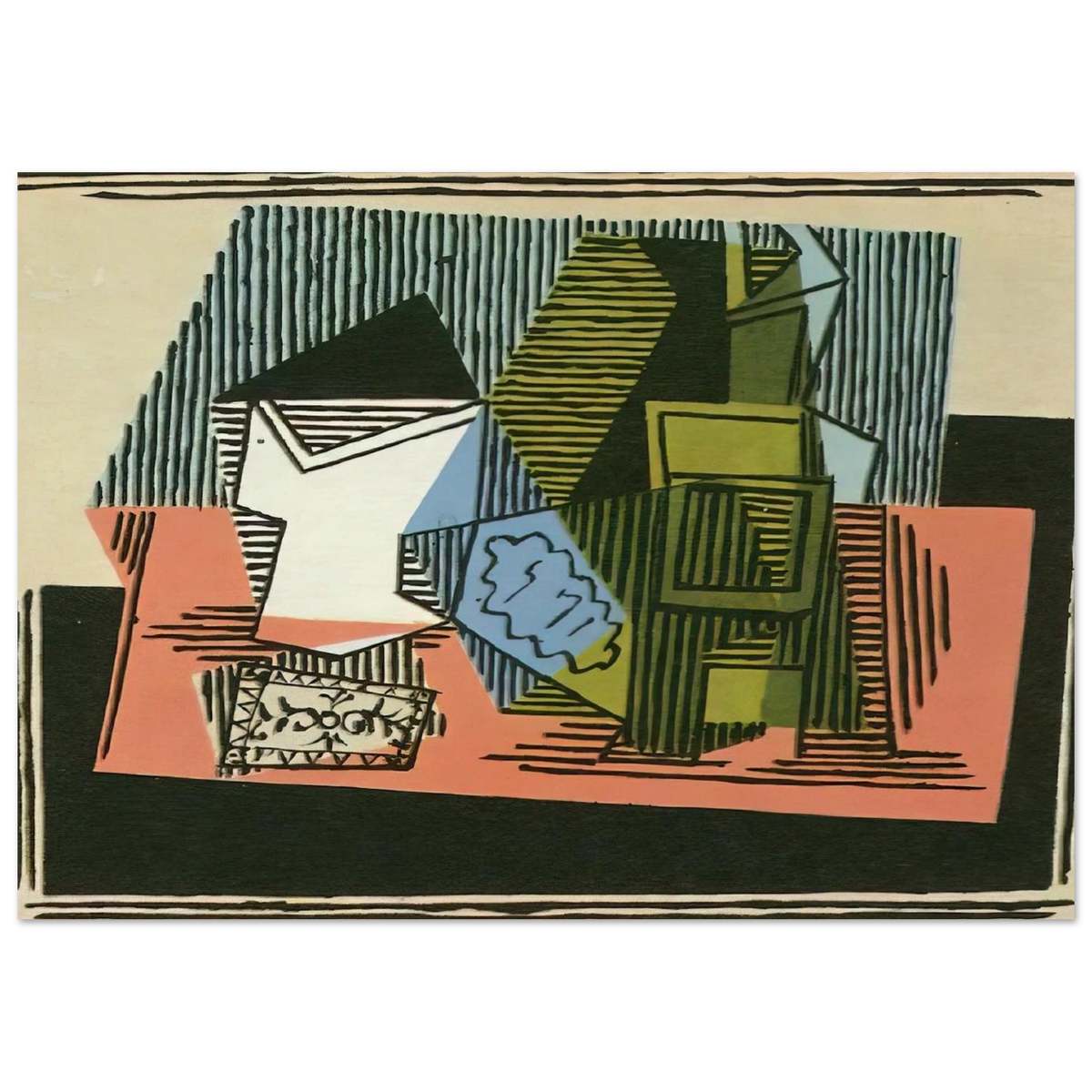 Glass, bottle, packet of tobacco Poster | Pablo Picasso Poster | Pablo Picasso Shop