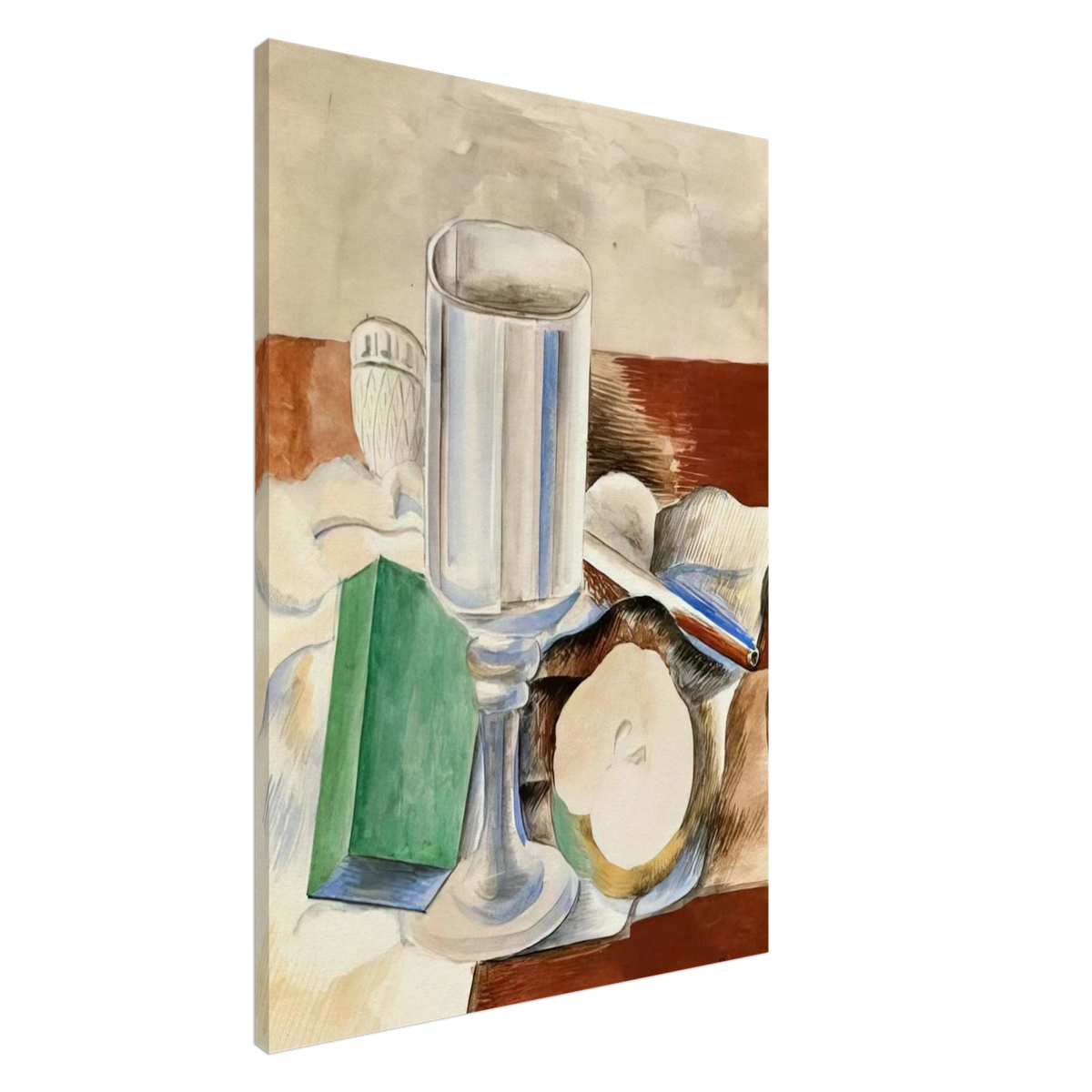 Still life with a Glass and an Apple - 1914 Canvas | Pablo Picasso Canvas | Pablo Picasso Shop