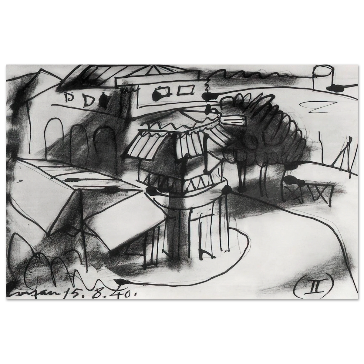Café in Royan - 1940 Poster | Pablo Picasso Poster | Pablo Picasso Shop