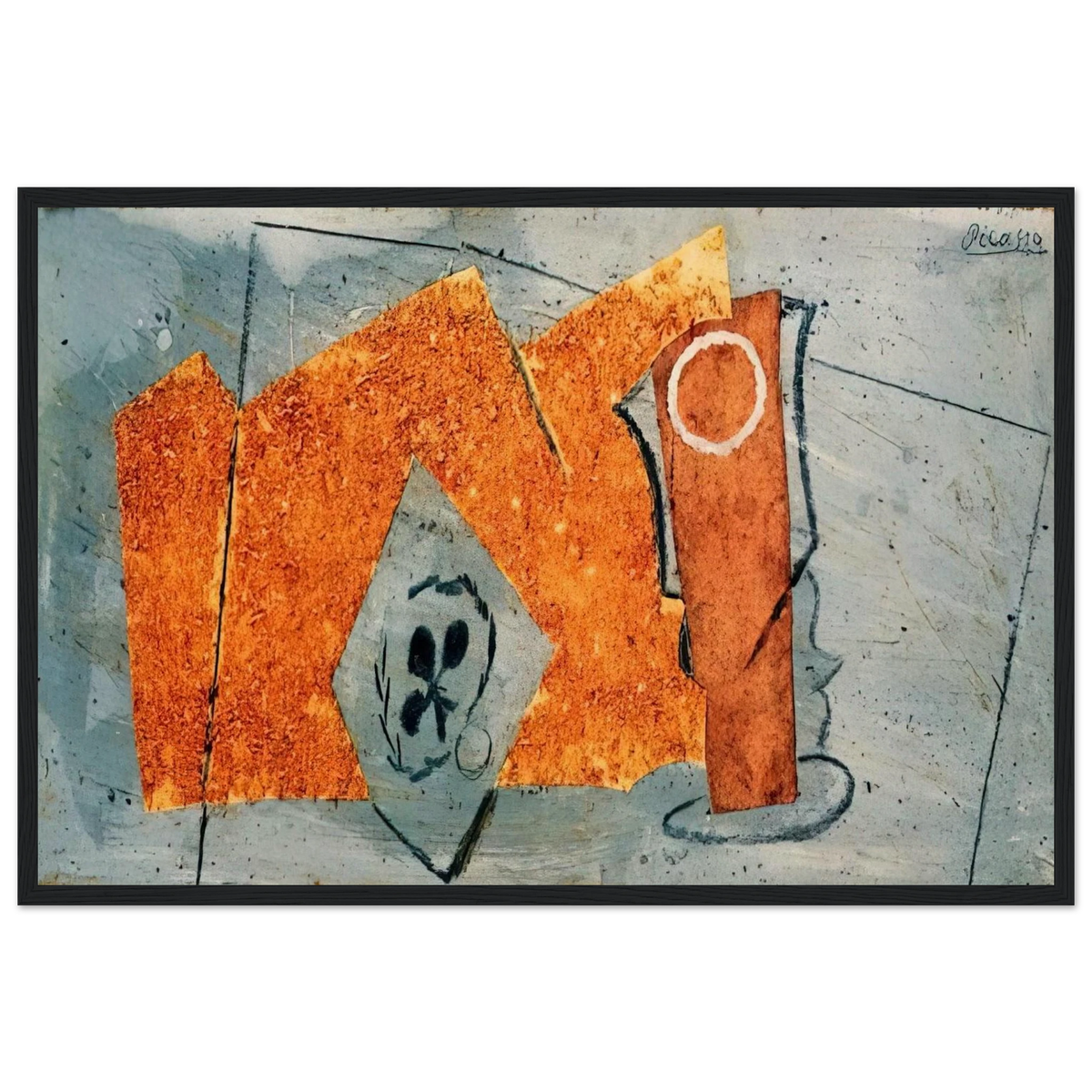 Playing Card and Glass - 1914 Framed Poster | Pablo Picasso Framed Prints Wall Art | Pablo Picasso Shop
