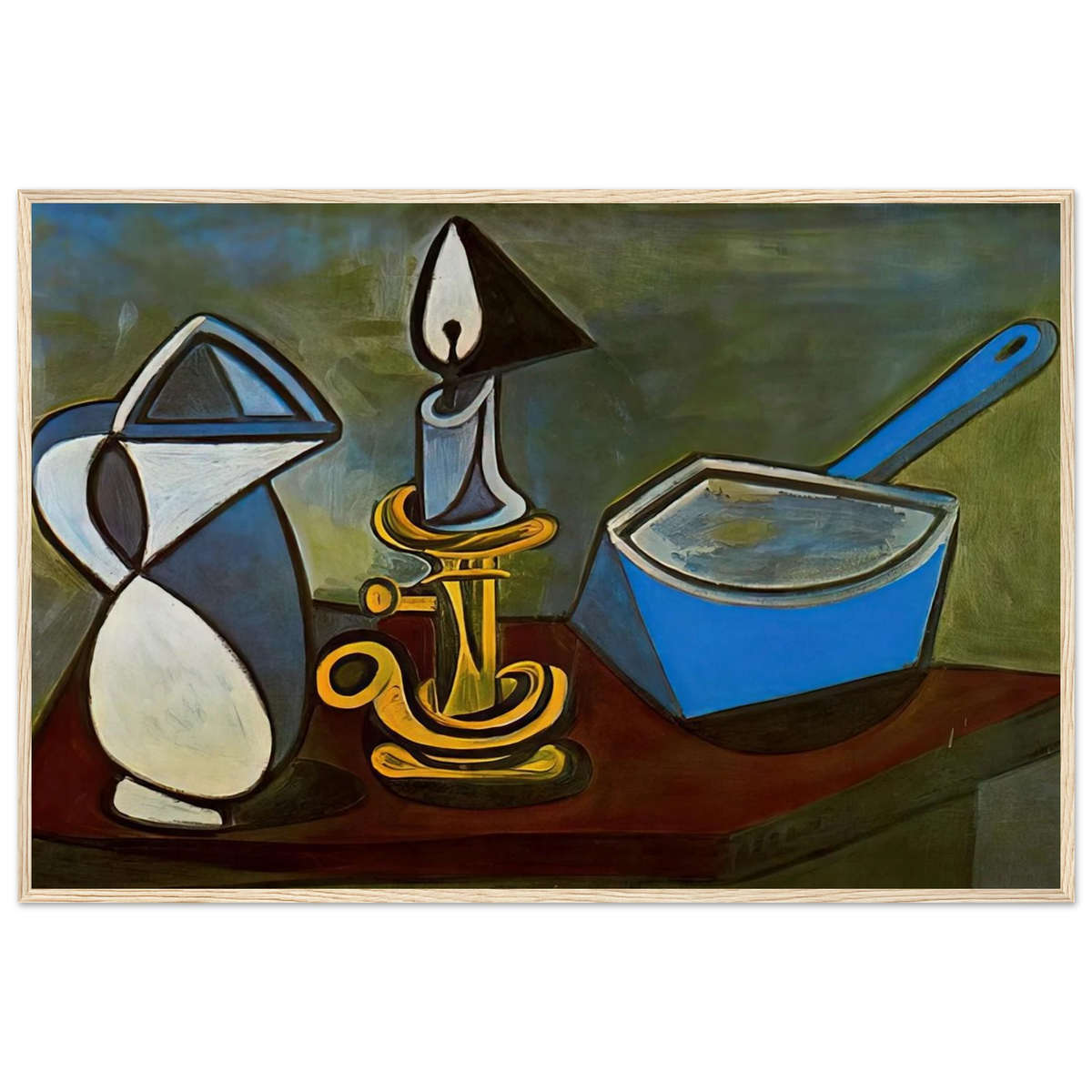 Jug, candle and enamel pan - 1945 Framed Poster | Pablo Picasso Framed Prints Wall Art | Pablo Picasso Shop