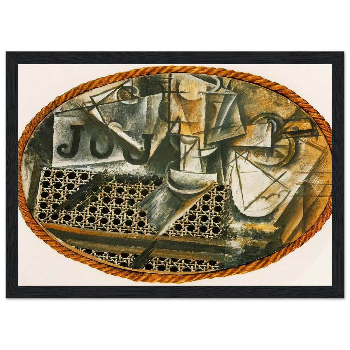 Still Life with Caned Chair Framed Poster | Pablo Picasso Framed Prints Wall Art | Pablo Picasso Shop