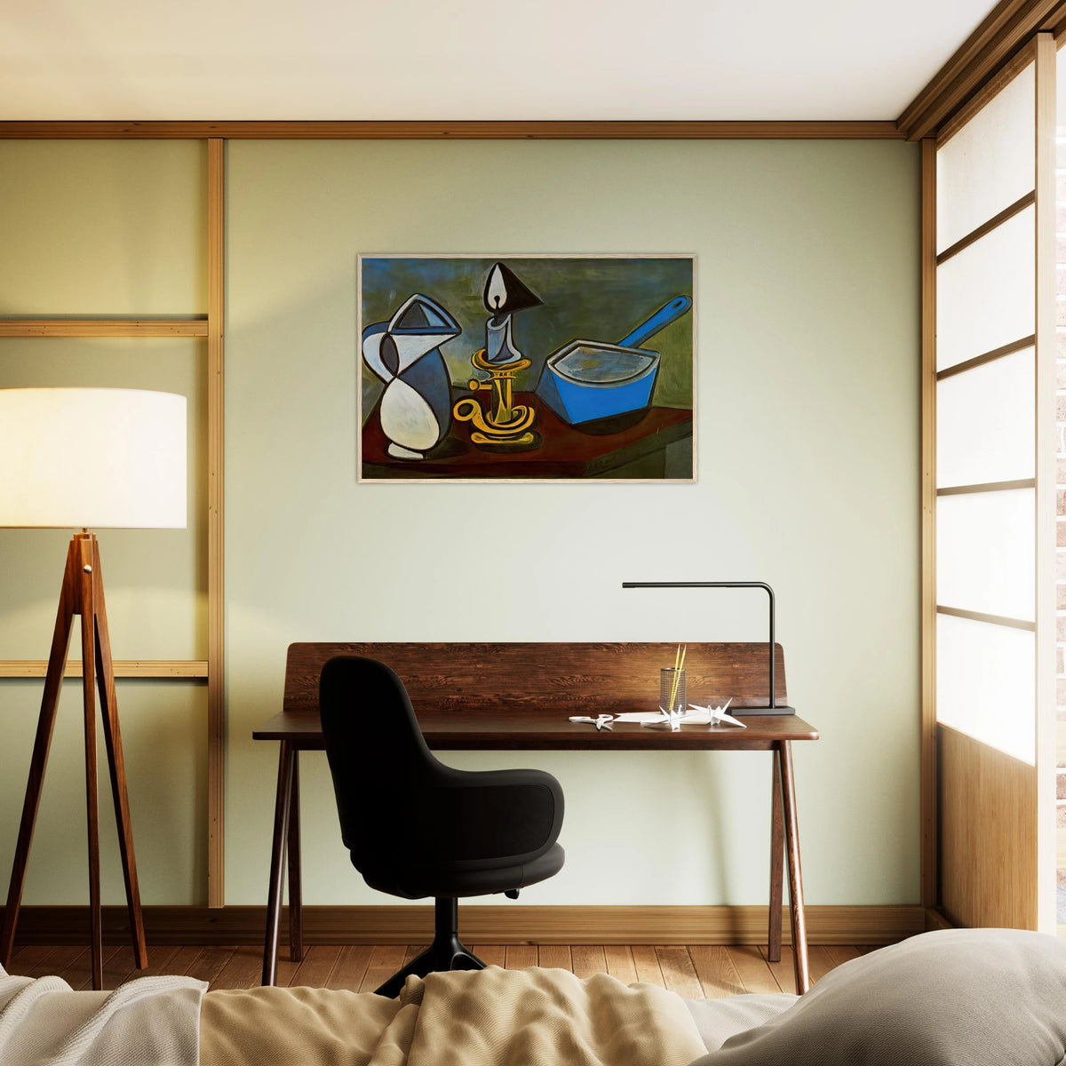 Jug, candle and enamel pan - 1945 Framed Poster | Pablo Picasso Framed Prints Wall Art | Pablo Picasso Shop