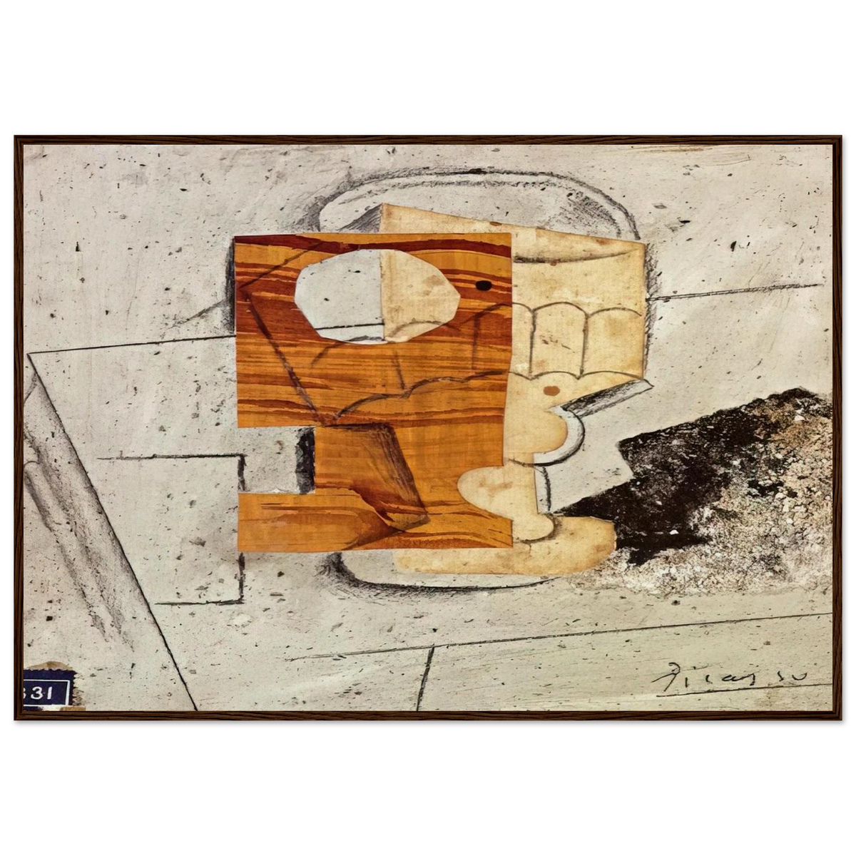 Glass on a Table - 1914 Framed Poster | Pablo Picasso Framed Prints Wall Art | Pablo Picasso Shop