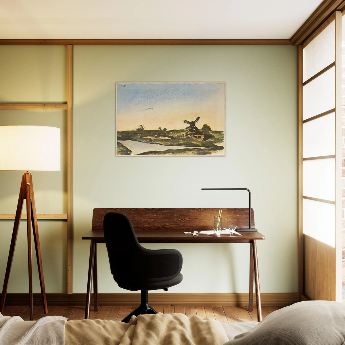 Dutch landscape with windmills Framed Poster | Pablo Picasso Framed Prints Wall Art | Pablo Picasso Shop