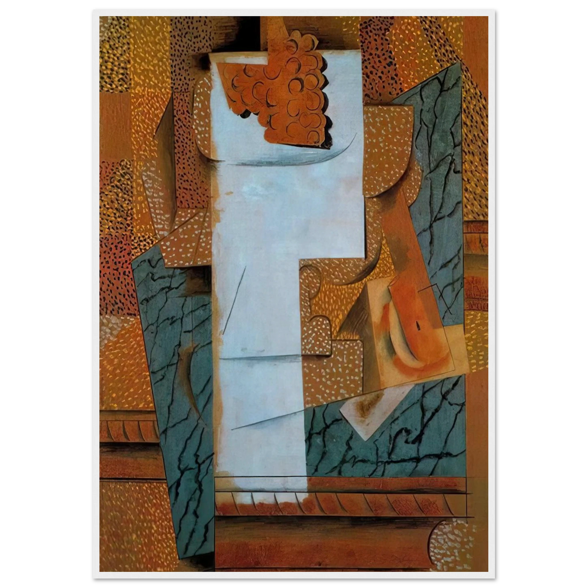 Fruit vase and bunch of grapes - 1914 Framed Poster | Pablo Picasso Framed Prints Wall Art | Pablo Picasso Shop