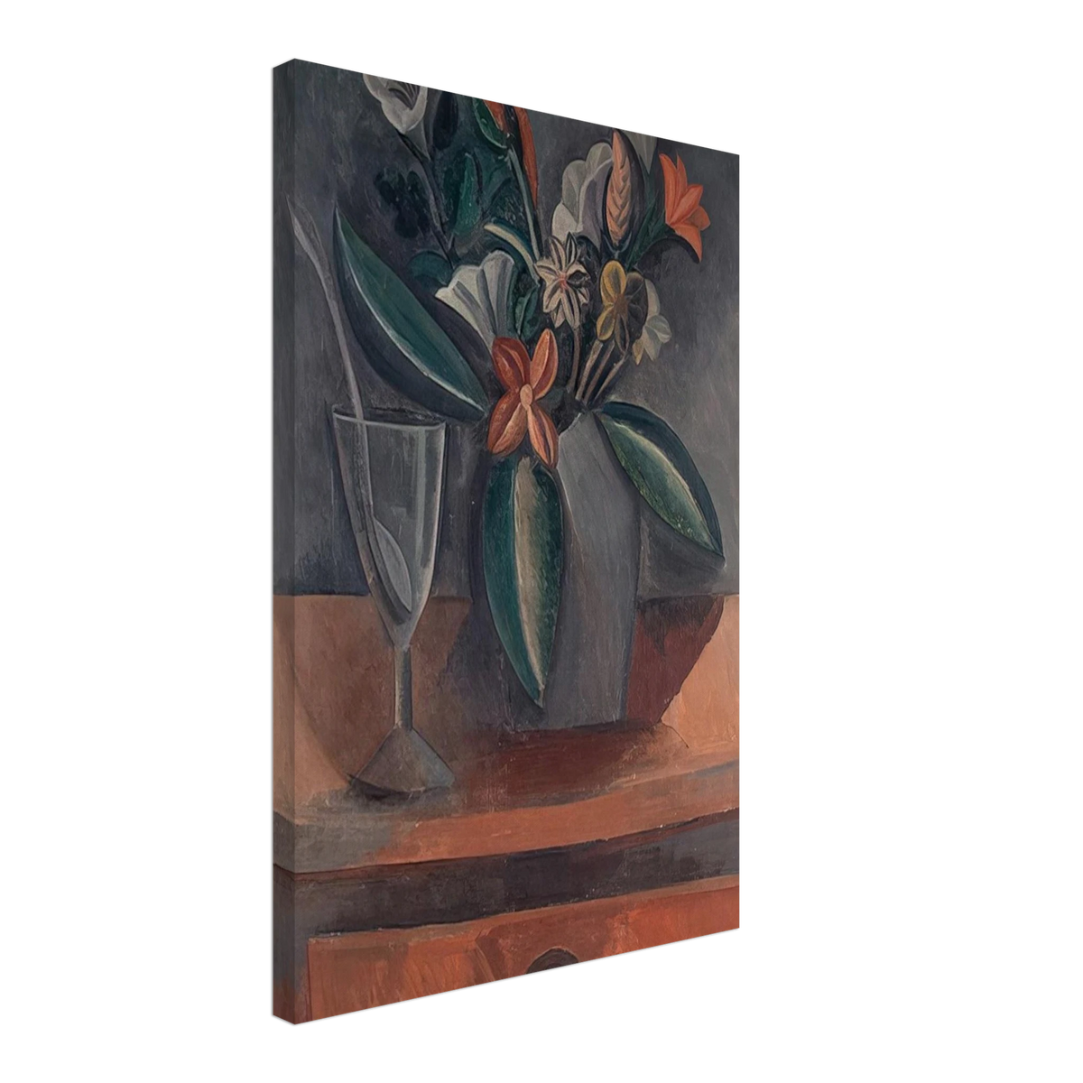 Flowers in a Grey Jar - 1908 Canvas | Pablo Picasso Canvas | Pablo Picasso Shop