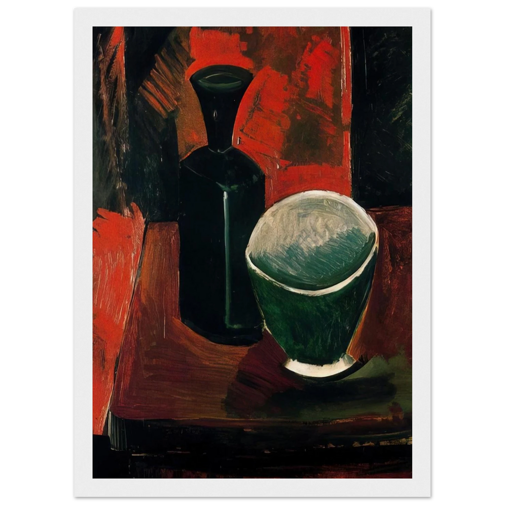 Green Pan and Black Bottle - 1908 Framed Poster | Pablo Picasso Framed Prints Wall Art | Pablo Picasso Shop