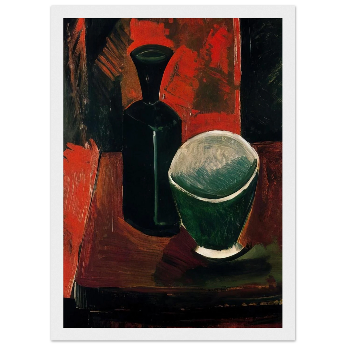 Green Pan and Black Bottle - 1908 Framed Poster | Pablo Picasso Framed Prints Wall Art | Pablo Picasso Shop