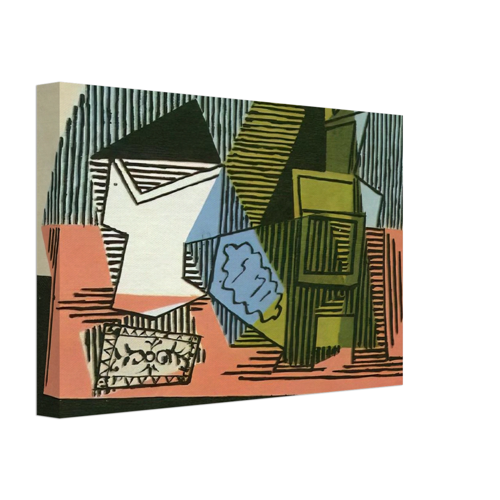 Glass, bottle, packet of tobacco Canvas | Pablo Picasso Canvas | Pablo Picasso Shop