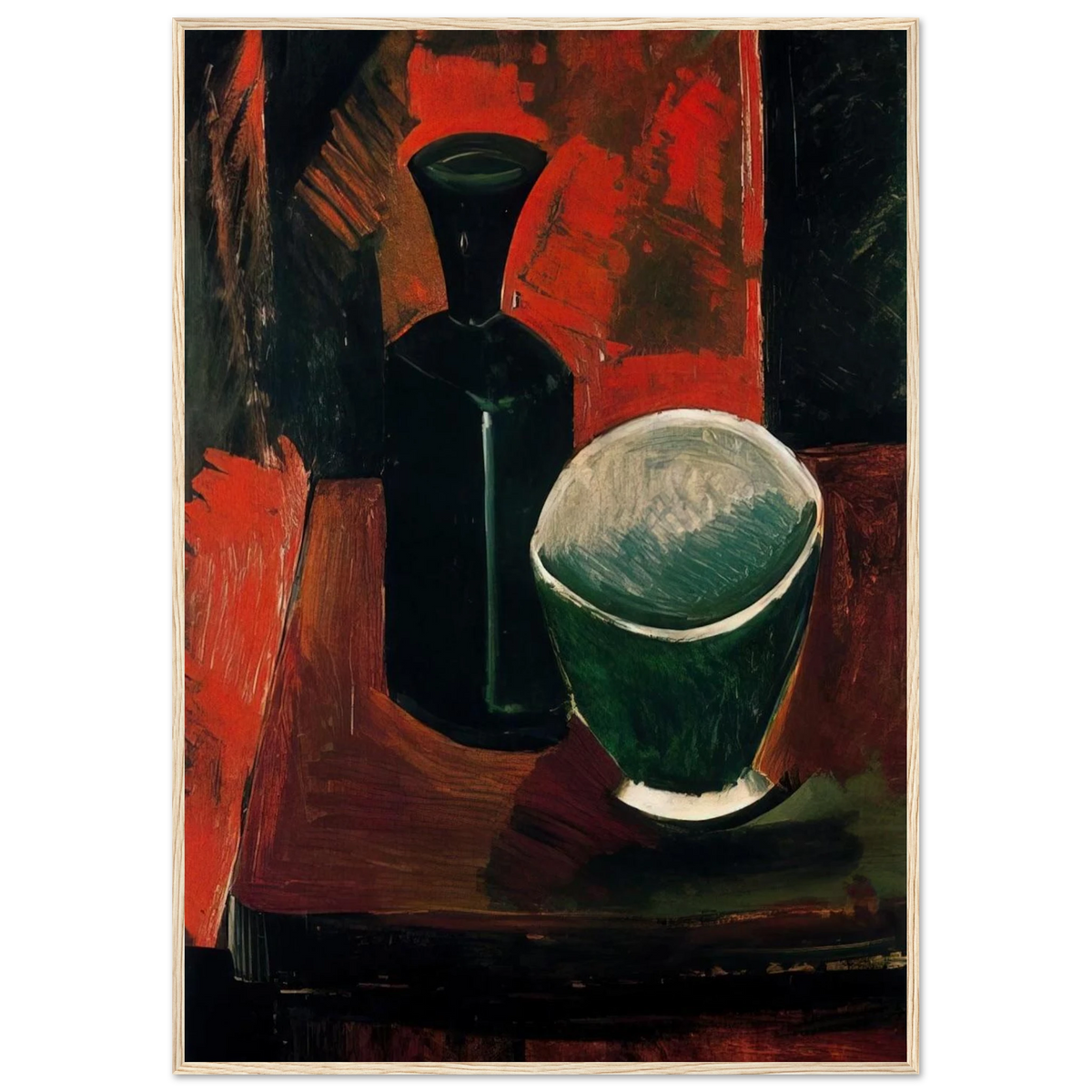 Green Pan and Black Bottle - 1908 Framed Poster | Pablo Picasso Framed Prints Wall Art | Pablo Picasso Shop