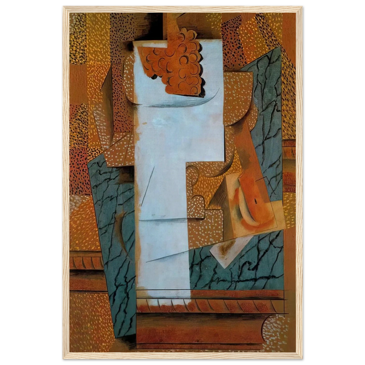 Fruit vase and bunch of grapes - 1914 Framed Poster | Pablo Picasso Framed Prints Wall Art | Pablo Picasso Shop