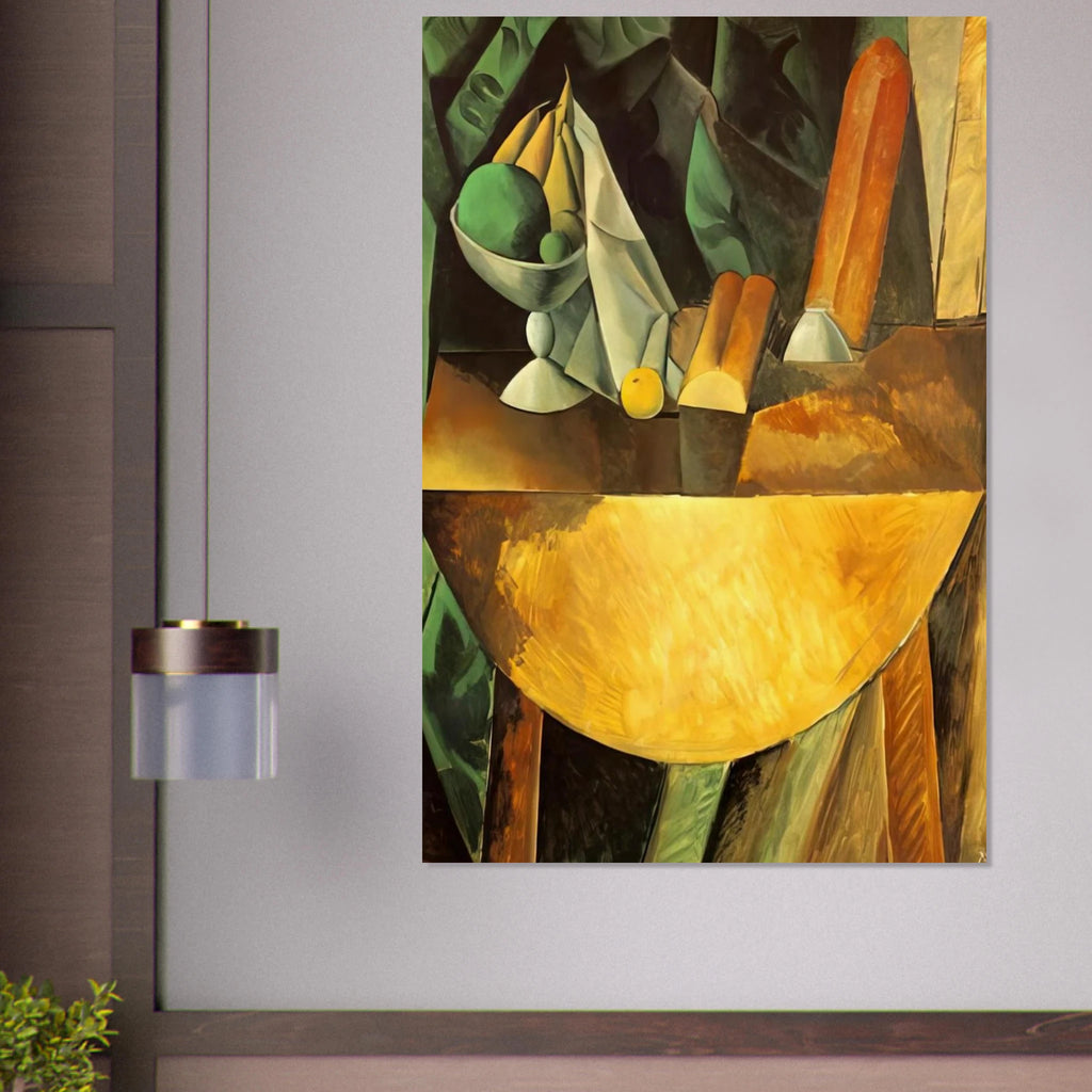 Bread and dish with fruits on the table Poster | Pablo Picasso Poster | Pablo Picasso Shop