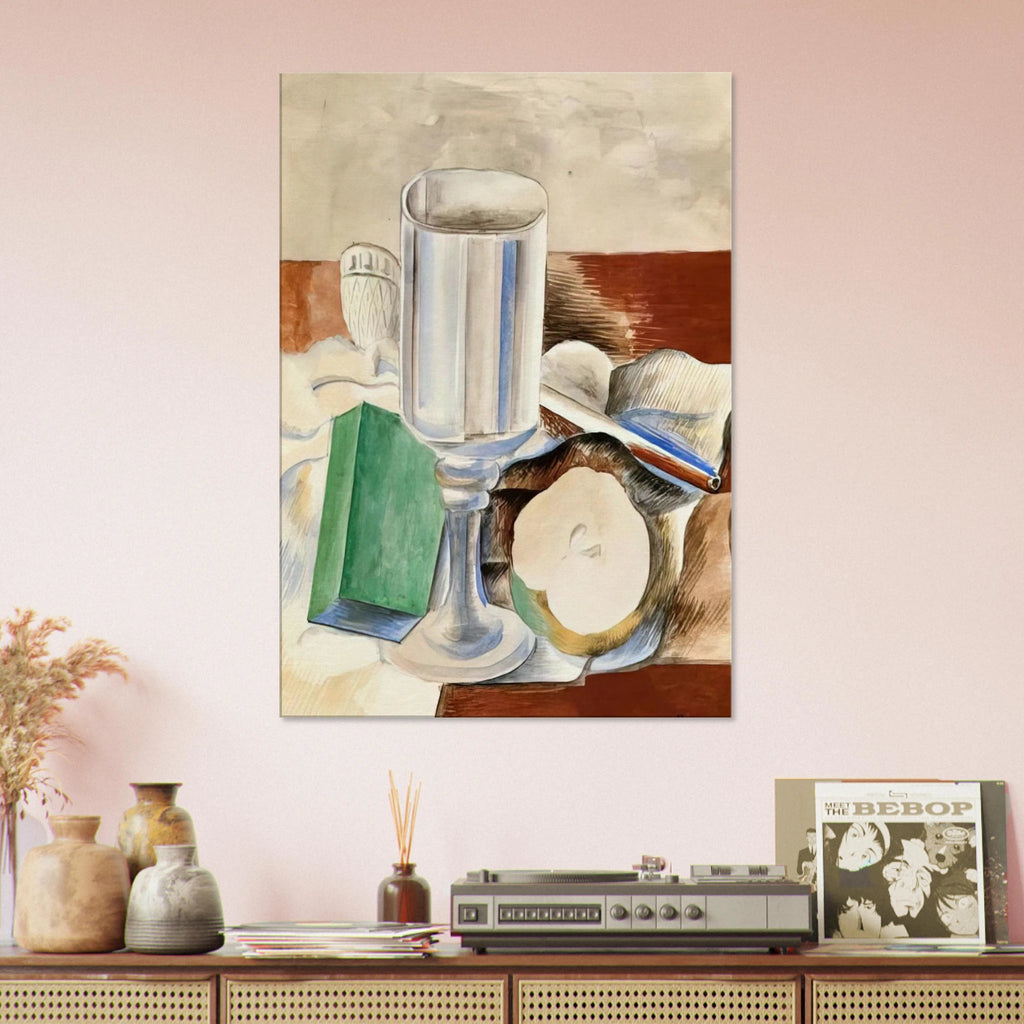 Still life with a Glass and an Apple - 1914 Canvas | Pablo Picasso Canvas | Pablo Picasso Shop