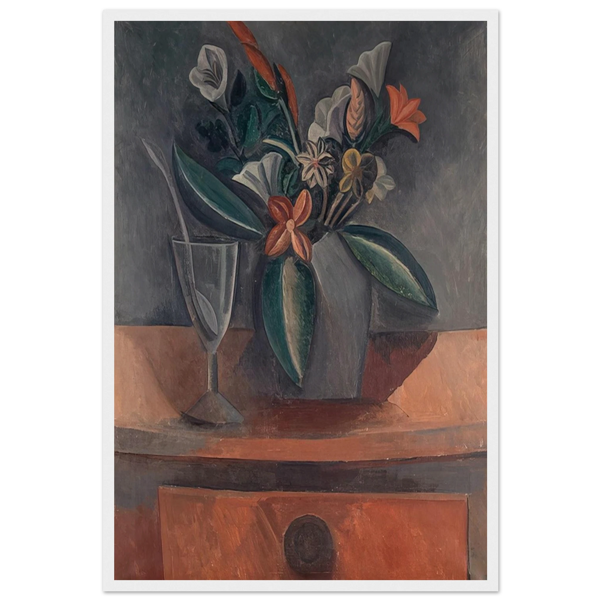 Flowers in a Grey Jar - 1908 Framed Poster | Pablo Picasso Framed Prints Wall Art | Pablo Picasso Shop