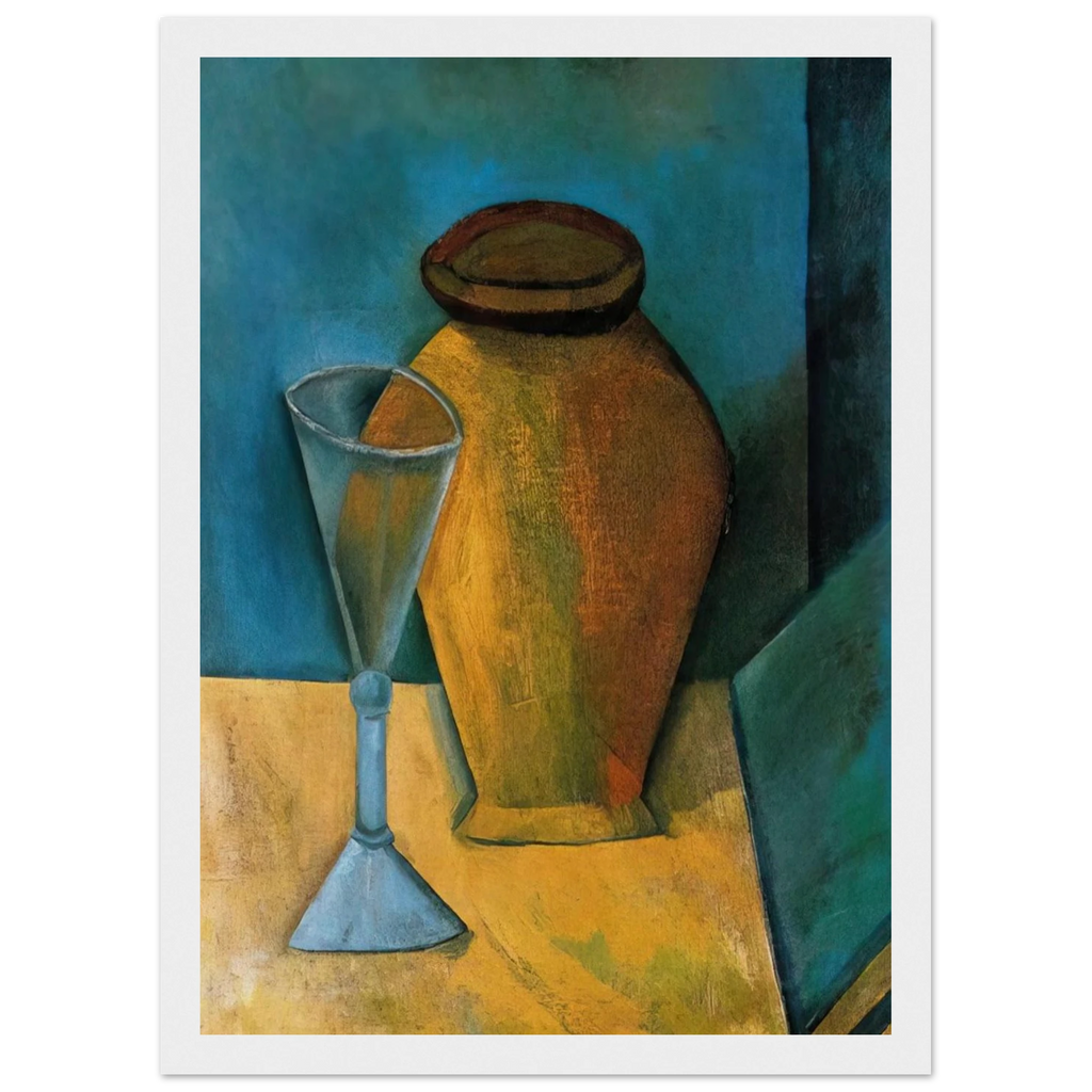 Pot, Glass and Book - 1908 Framed Poster | Pablo Picasso Framed Prints Wall Art | Pablo Picasso Shop