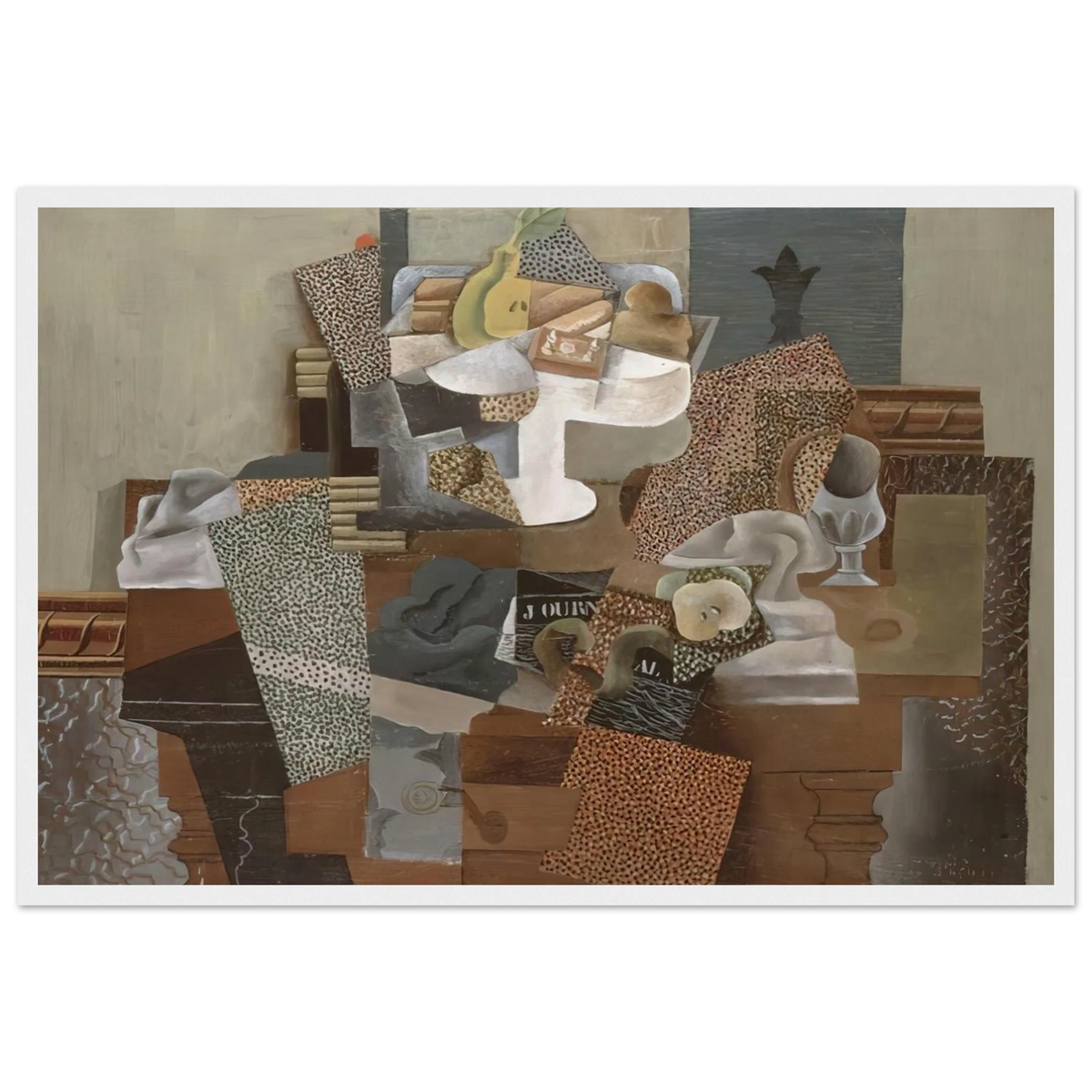 Still Life with Compote and Glass - 1914 Framed Poster | Pablo Picasso Framed Prints Wall Art | Pablo Picasso Shop