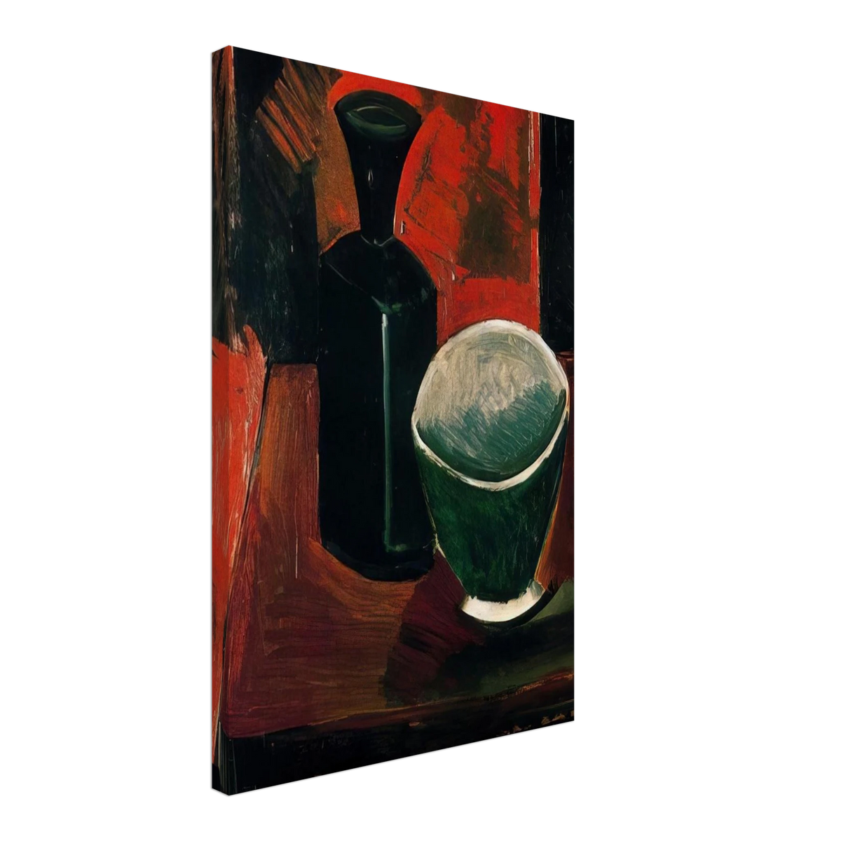 Green Pan and Black Bottle - 1908 Canvas | Pablo Picasso Canvas | Pablo Picasso Shop