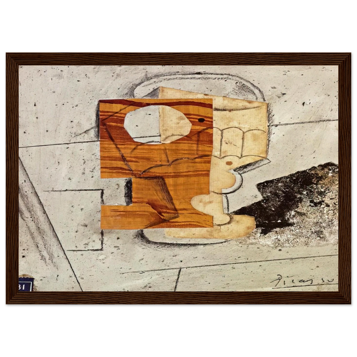 Glass on a Table - 1914 Framed Poster | Pablo Picasso Framed Prints Wall Art | Pablo Picasso Shop