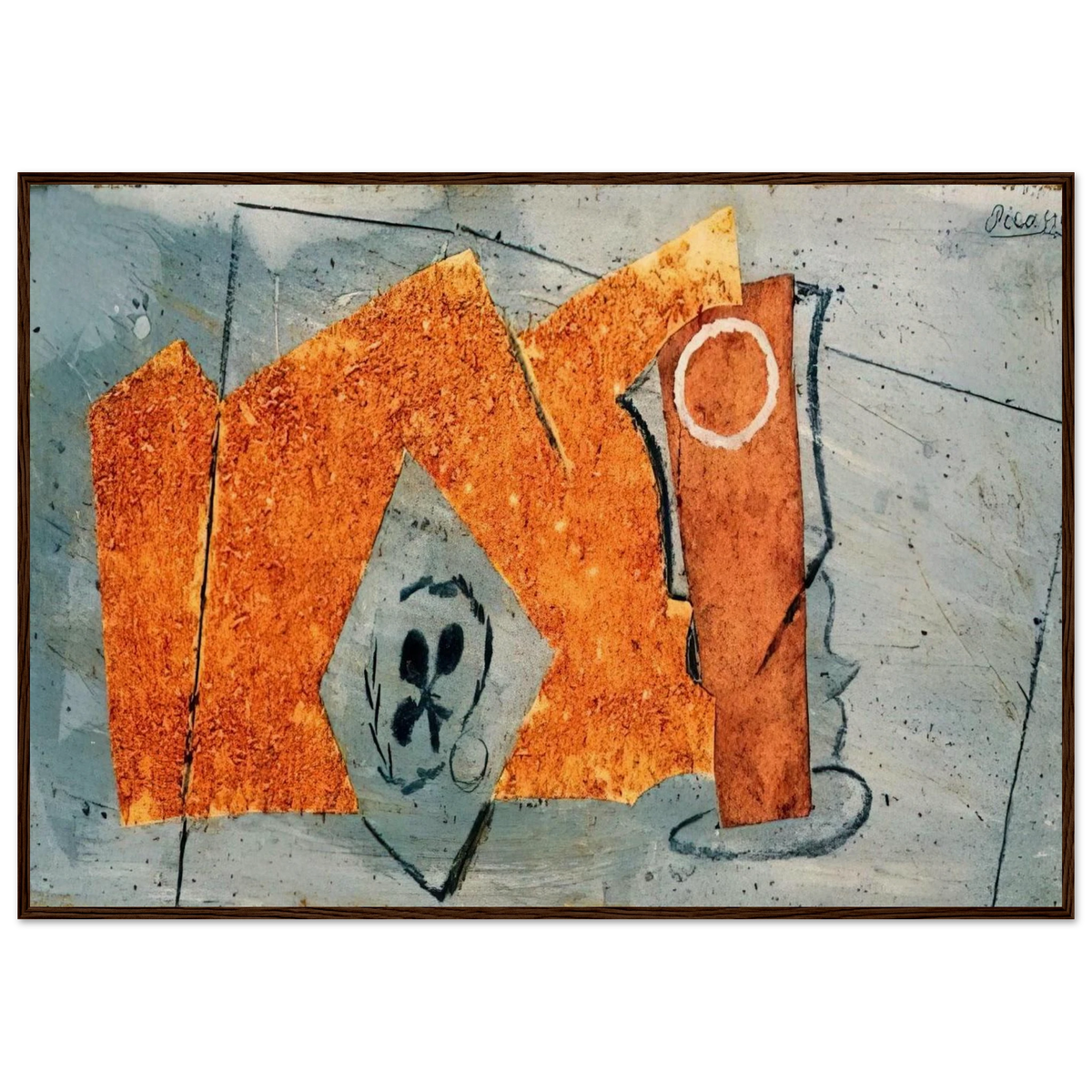 Playing Card and Glass - 1914 Framed Poster | Pablo Picasso Framed Prints Wall Art | Pablo Picasso Shop