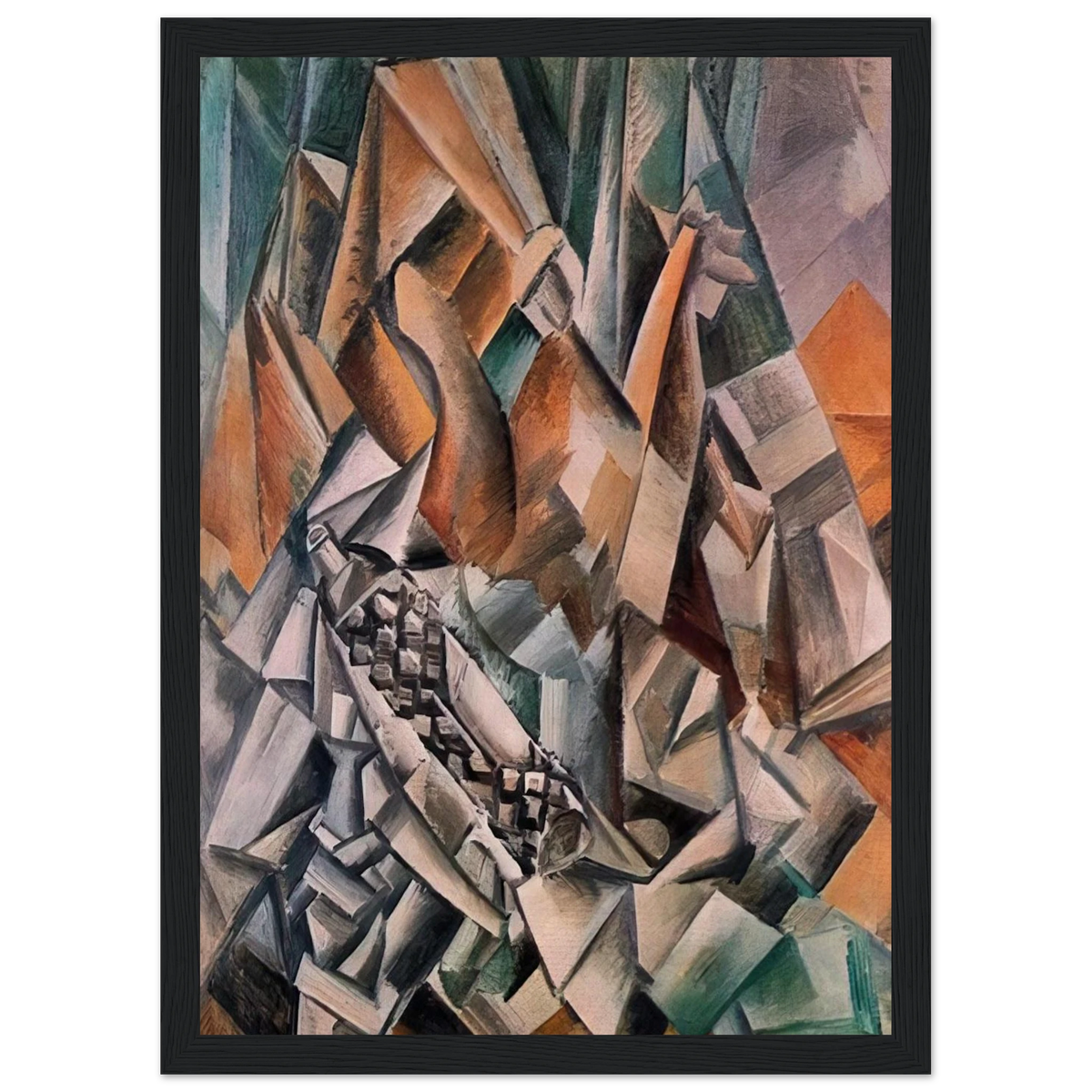 Still life with bottle of Anis del Mono - 1909 Framed Poster | Pablo Picasso Framed Prints Wall Art | Pablo Picasso Shop