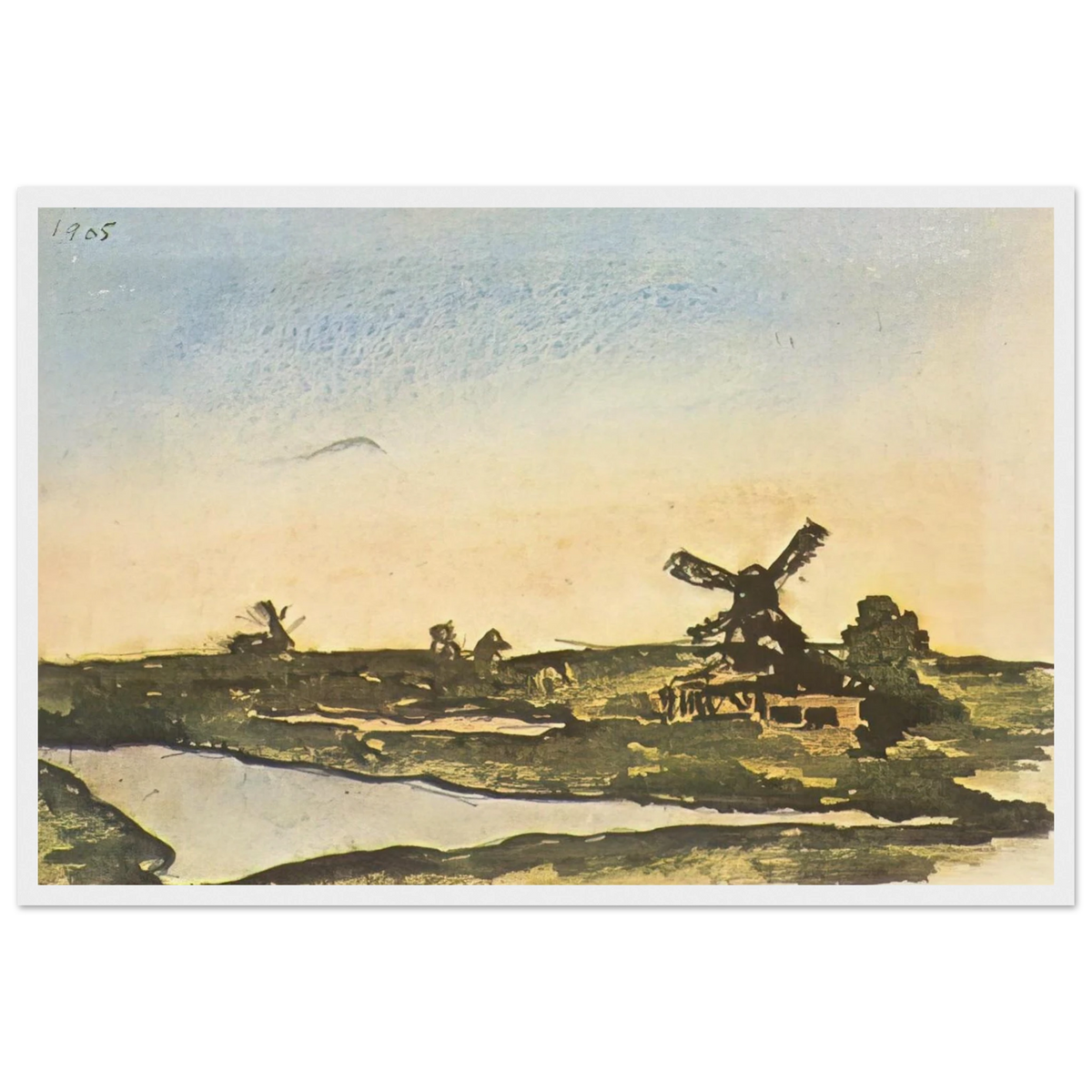 Dutch landscape with windmills Framed Poster | Pablo Picasso Framed Prints Wall Art | Pablo Picasso Shop