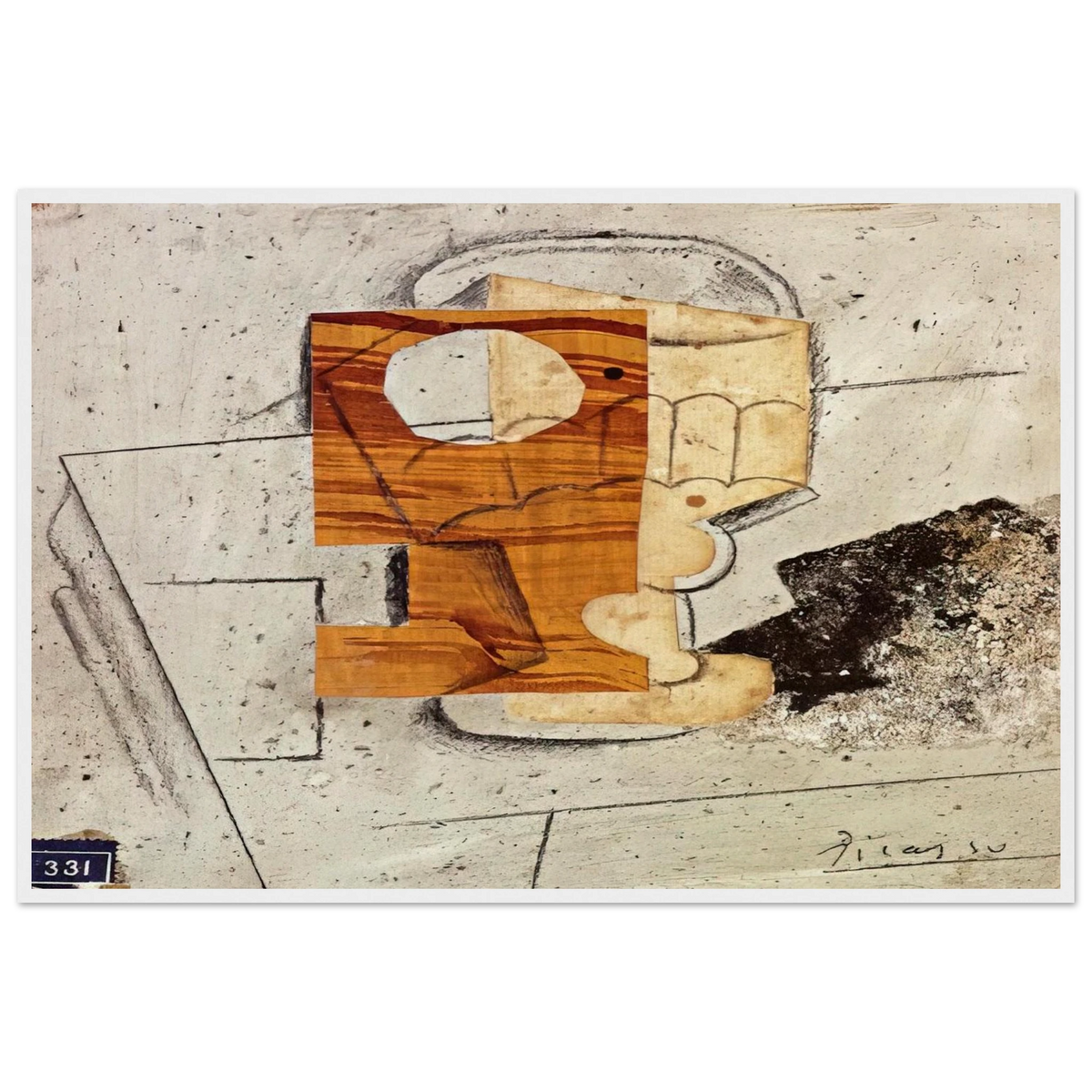 Glass on a Table - 1914 Framed Poster | Pablo Picasso Framed Prints Wall Art | Pablo Picasso Shop