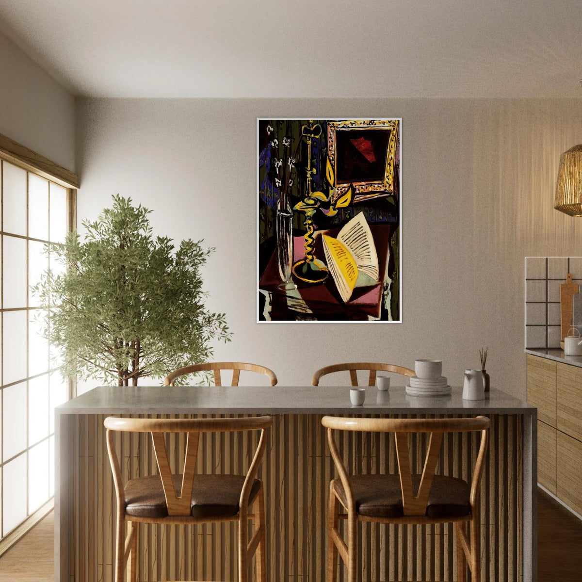 Still life with candlestick - 1937 Framed Poster | Pablo Picasso Framed Prints Wall Art | Pablo Picasso Shop