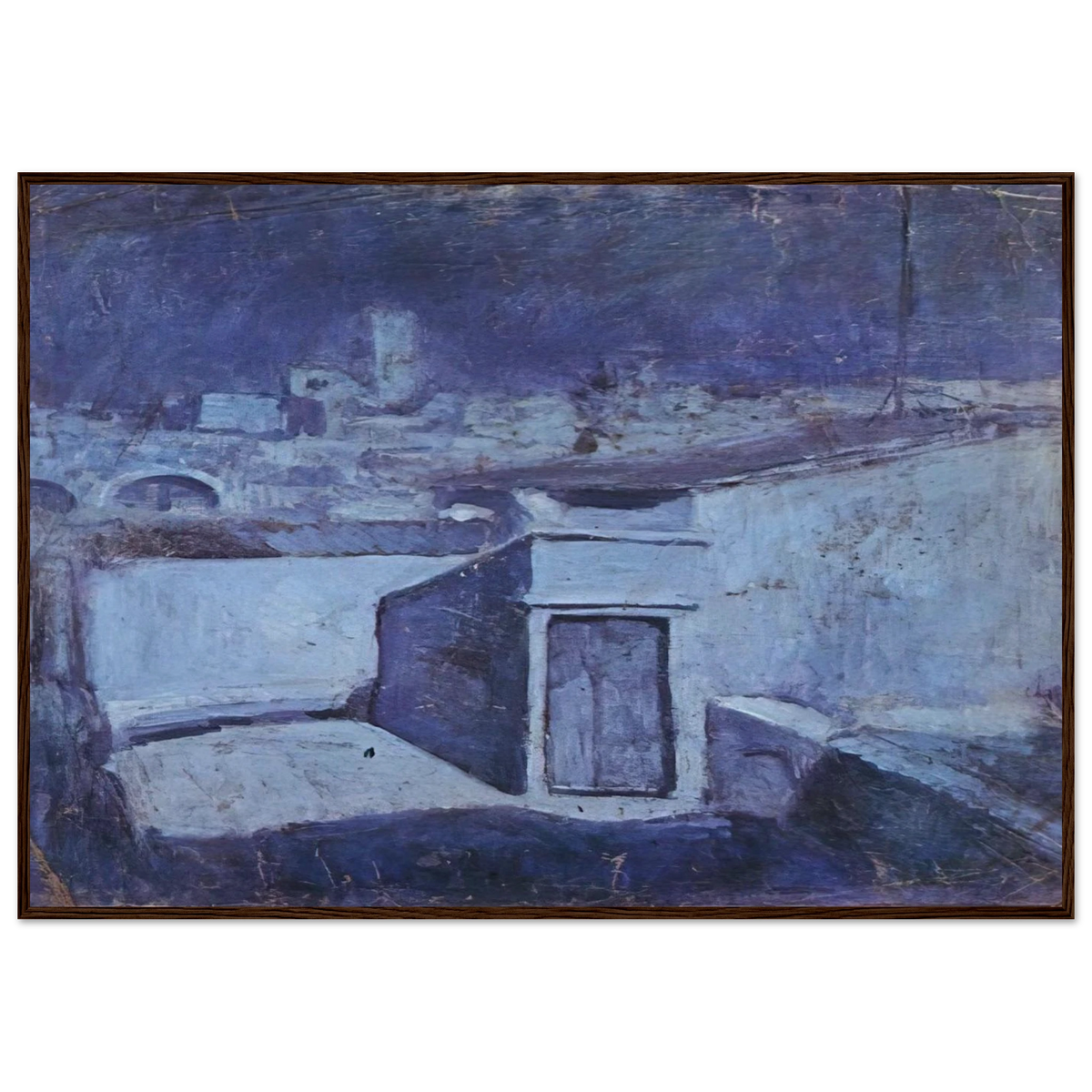 The roofs of Barcelona in the moonlight Framed Poster | Pablo Picasso Framed Prints Wall Art | Pablo Picasso Shop