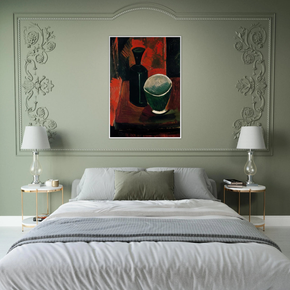 Green Pan and Black Bottle - 1908 Framed Poster | Pablo Picasso Framed Prints Wall Art | Pablo Picasso Shop