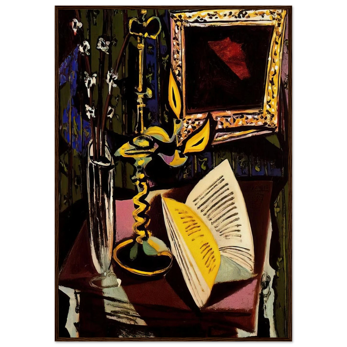 Still life with candlestick - 1937 Framed Poster | Pablo Picasso Framed Prints Wall Art | Pablo Picasso Shop
