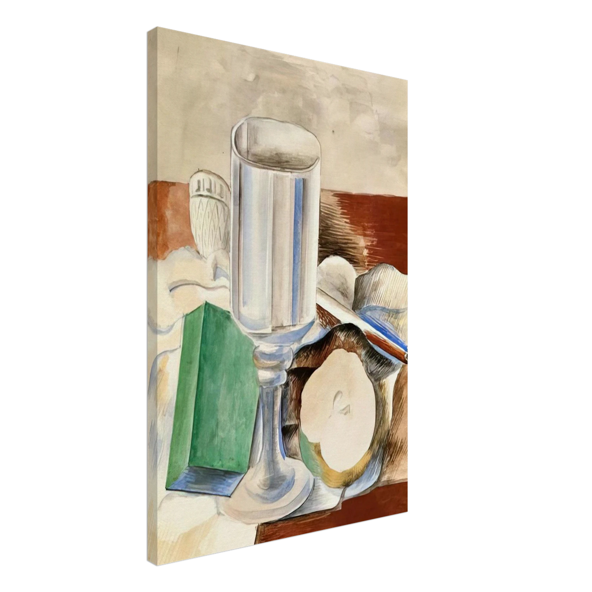 Still life with a Glass and an Apple - 1914 Canvas | Pablo Picasso Canvas | Pablo Picasso Shop