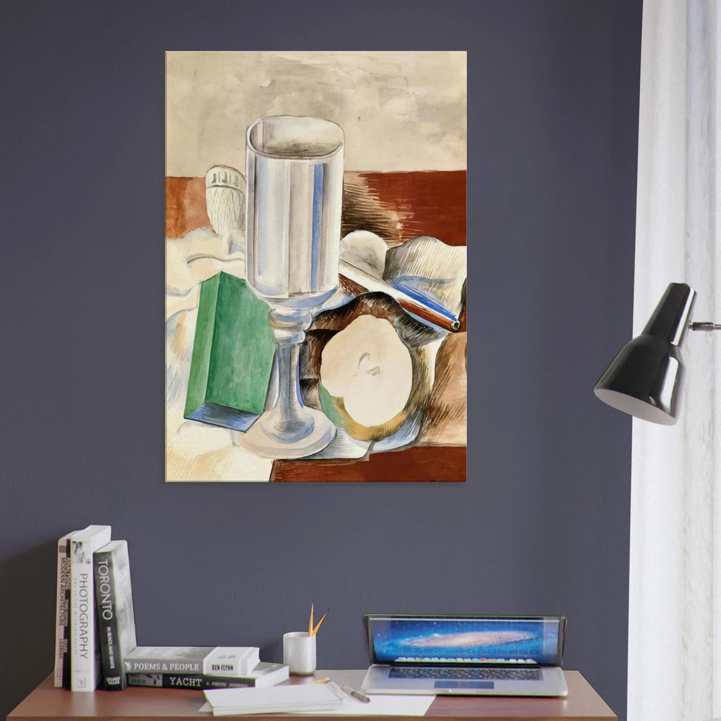 Still life with a Glass and an Apple - 1914 Canvas | Pablo Picasso Canvas | Pablo Picasso Shop