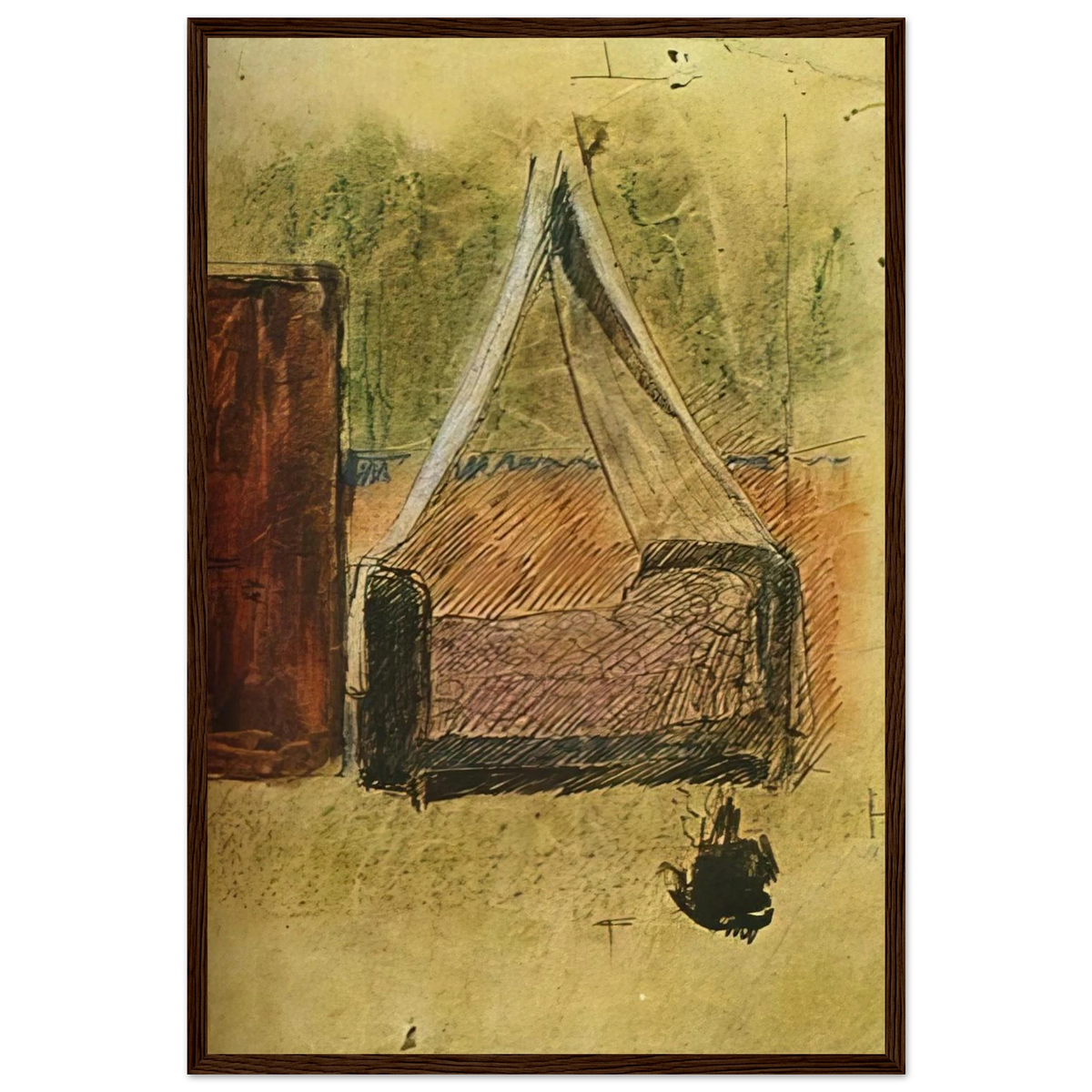 Bed with mosquito nets Framed Poster | Pablo Picasso Framed Prints Wall Art | Pablo Picasso Shop