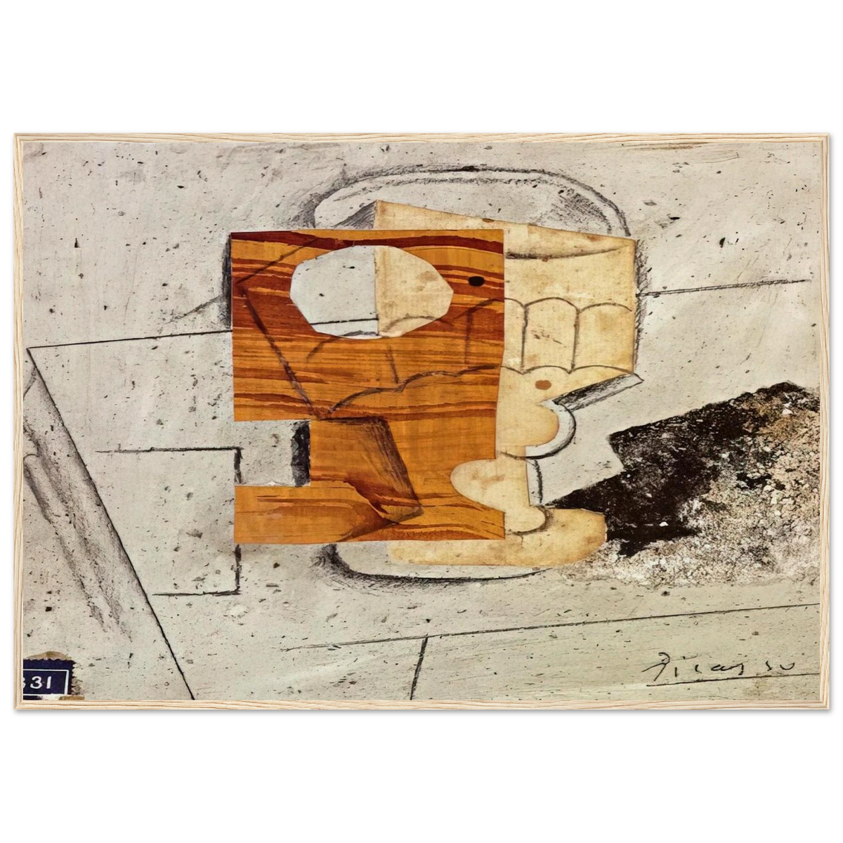 Glass on a Table - 1914 Framed Poster | Pablo Picasso Framed Prints Wall Art | Pablo Picasso Shop