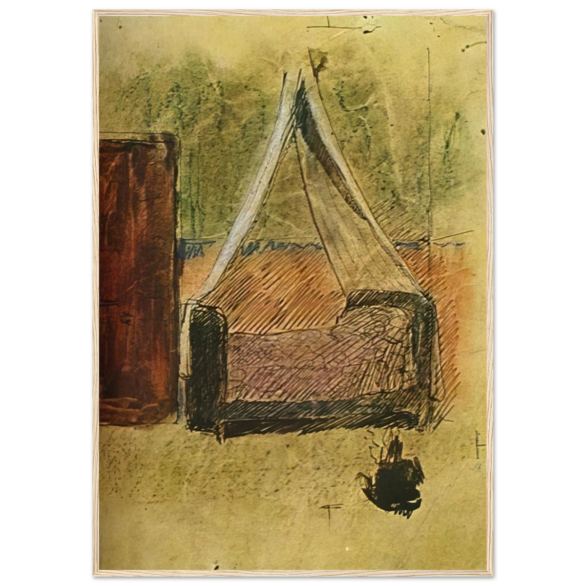 Bed with mosquito nets Framed Poster | Pablo Picasso Framed Prints Wall Art | Pablo Picasso Shop