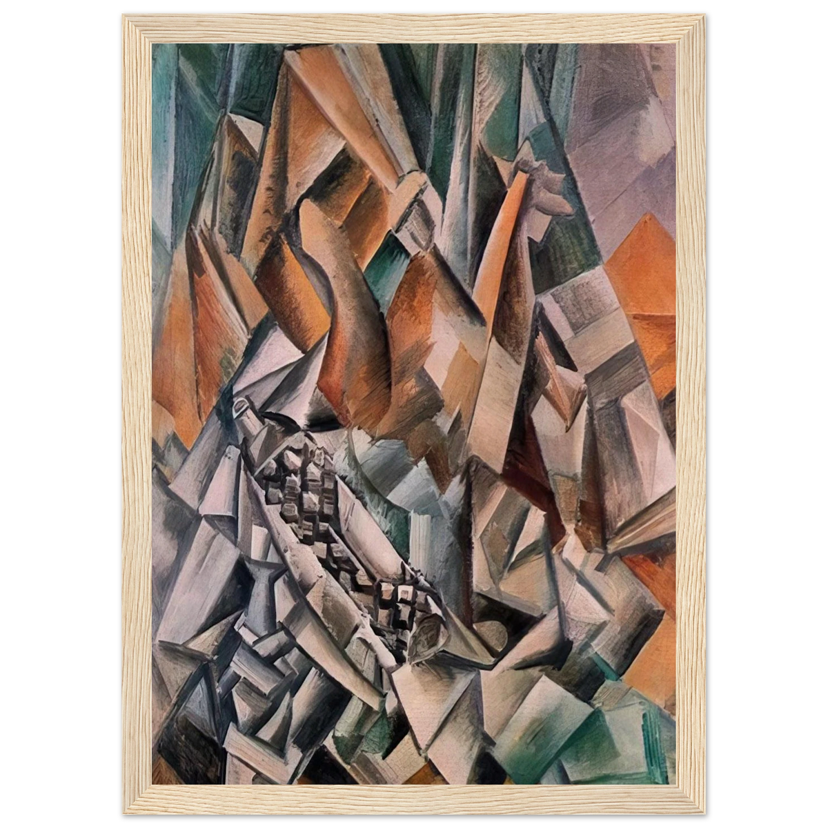Still life with bottle of Anis del Mono - 1909 Framed Poster | Pablo Picasso Framed Prints Wall Art | Pablo Picasso Shop