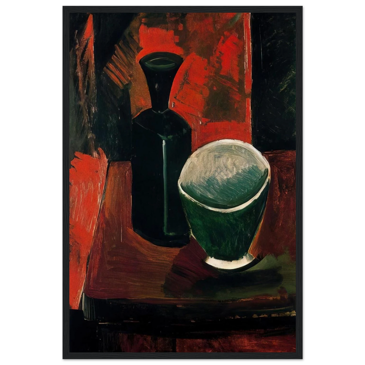 Green Pan and Black Bottle - 1908 Framed Poster | Pablo Picasso Framed Prints Wall Art | Pablo Picasso Shop