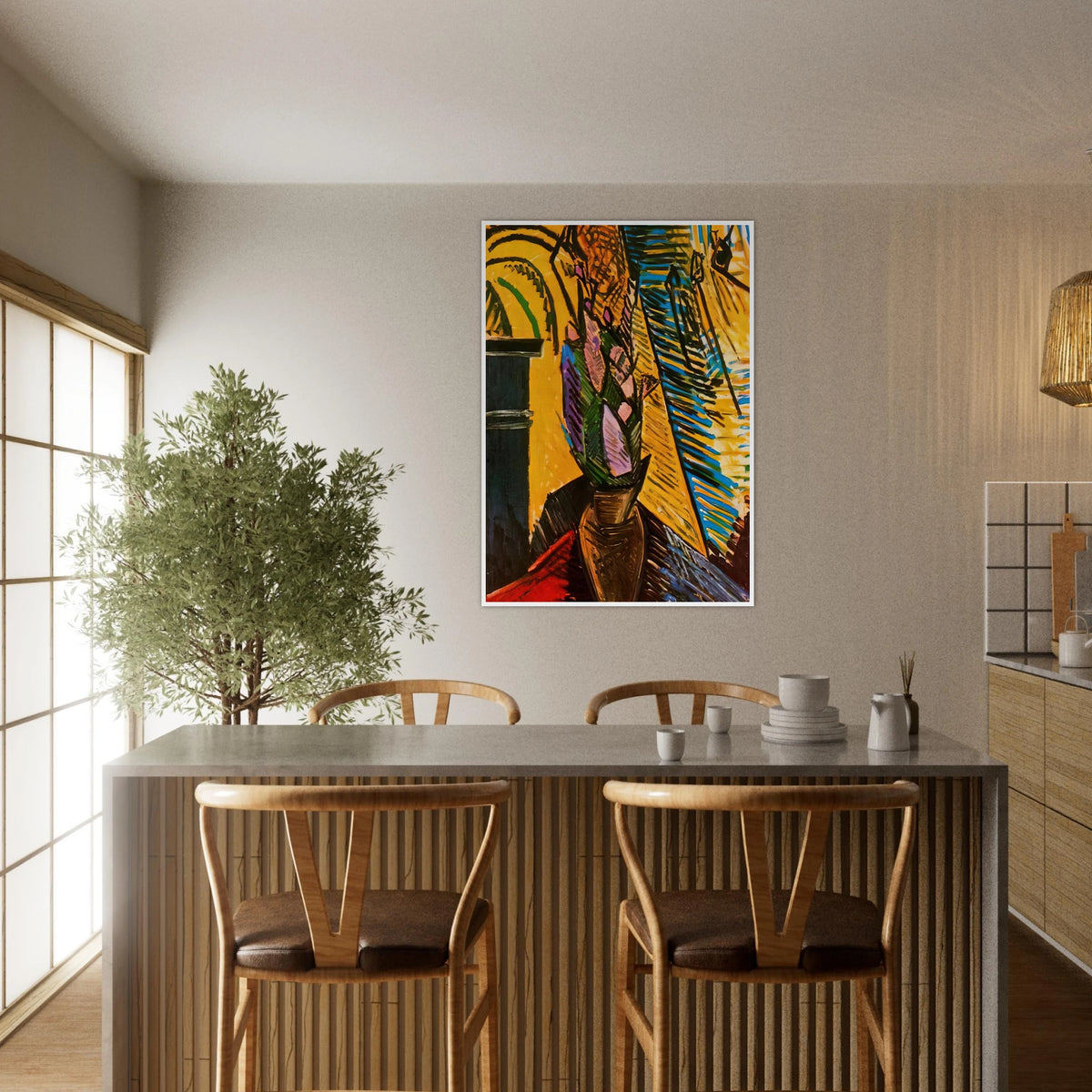 Flowers on the table Framed Poster | Pablo Picasso Framed Prints Wall Art | Pablo Picasso Shop