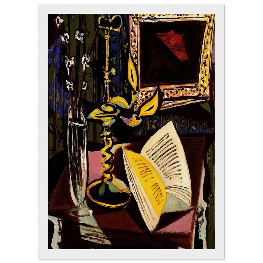 Still life with candlestick - 1937 Framed Poster | Pablo Picasso Framed Prints Wall Art | Pablo Picasso Shop