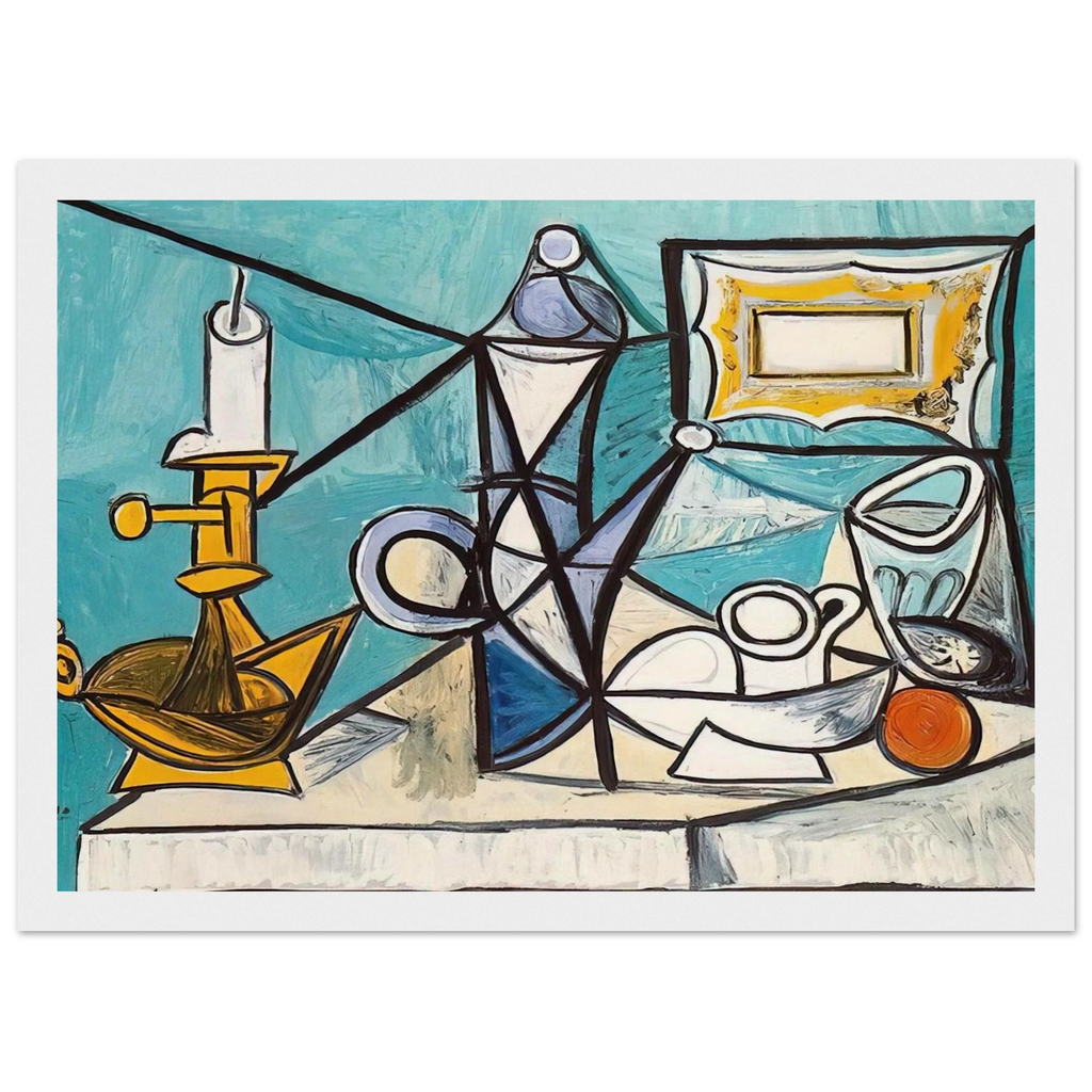 Still life with lamp - 1944 Framed Poster | Pablo Picasso Framed Prints Wall Art | Pablo Picasso Shop