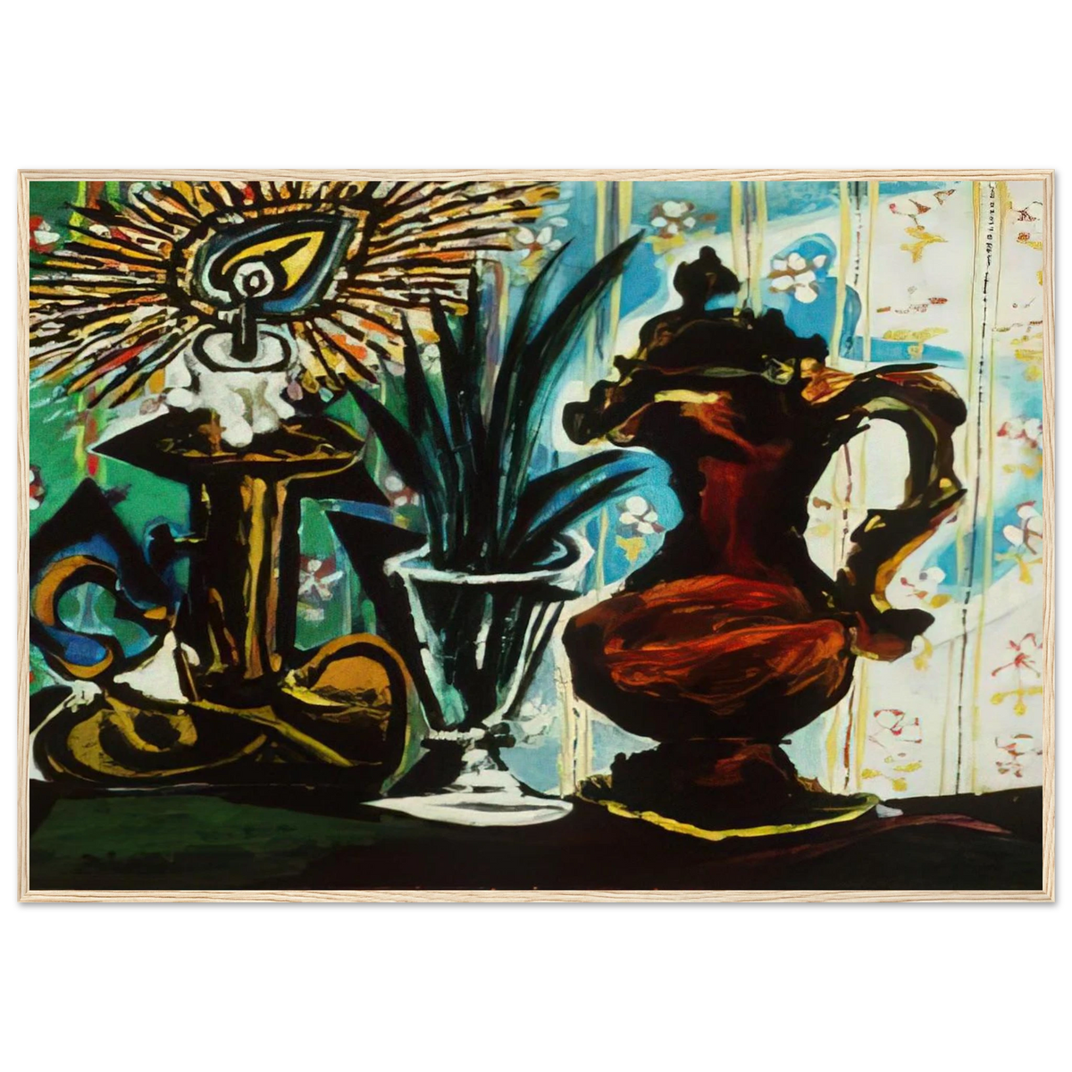 Still life with candle Framed Poster | Pablo Picasso Framed Prints Wall Art | Pablo Picasso Shop