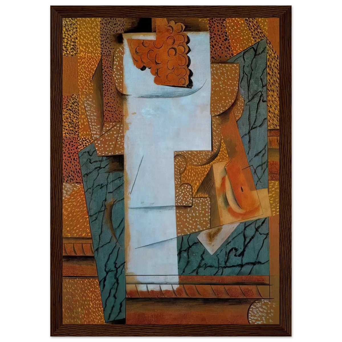 Fruit vase and bunch of grapes - 1914 Framed Poster | Pablo Picasso Framed Prints Wall Art | Pablo Picasso Shop