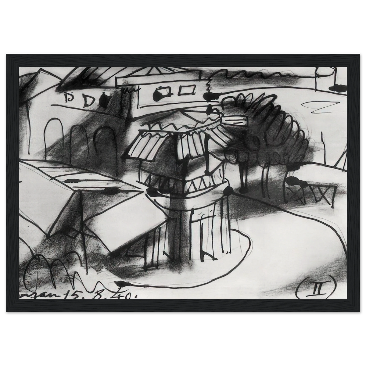 Café in Royan - 1940 Framed Poster | Pablo Picasso Framed Prints Wall Art | Pablo Picasso Shop