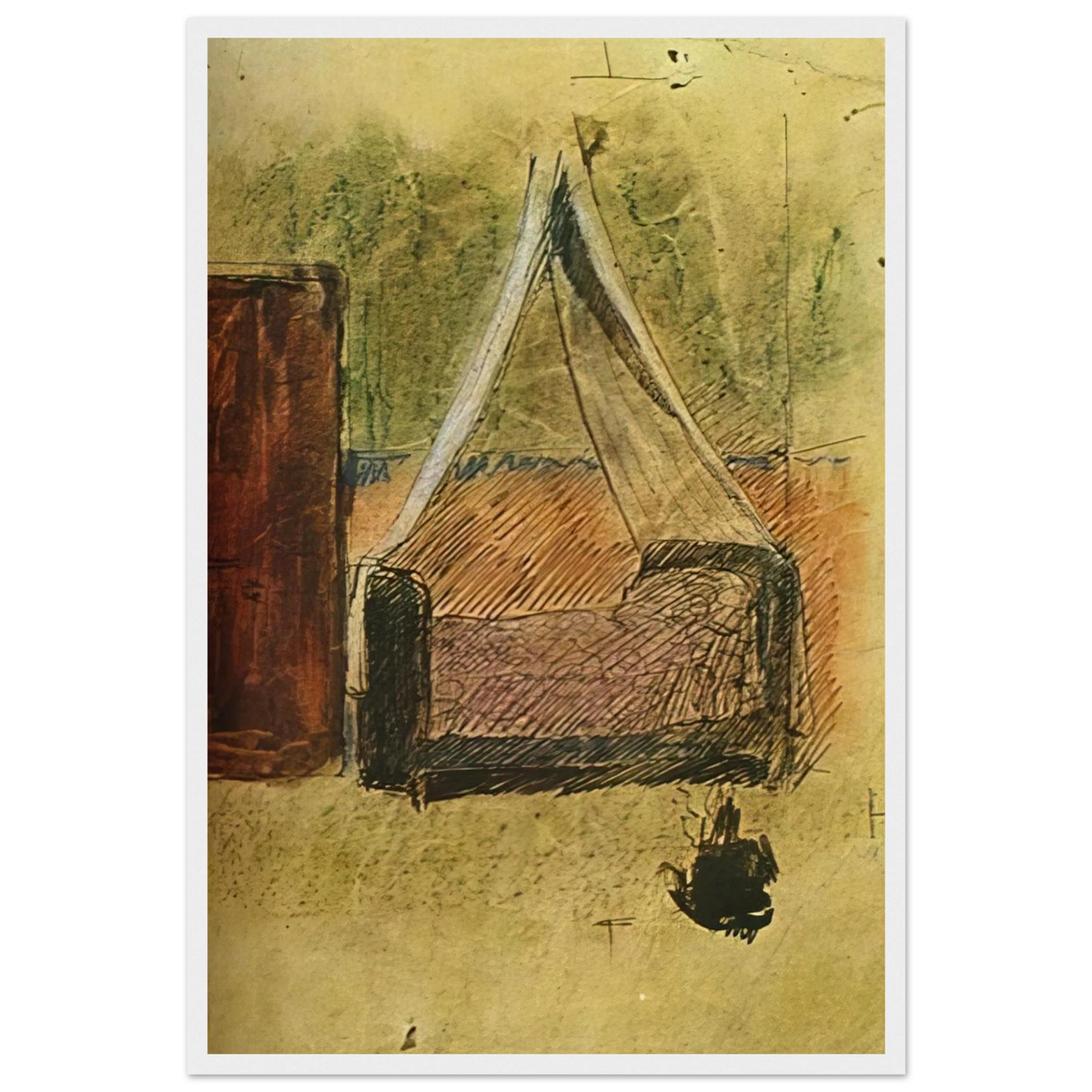 Bed with mosquito nets Framed Poster | Pablo Picasso Framed Prints Wall Art | Pablo Picasso Shop